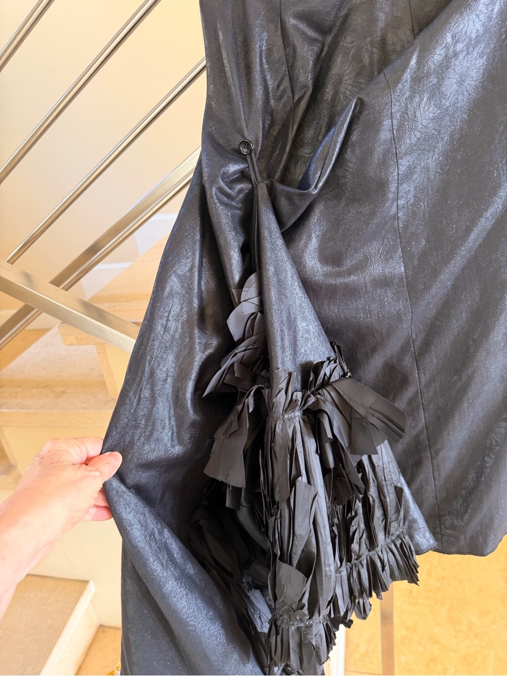 Vintage COMME des Garcons Rare Midi Skirt with Fringe Trim - Picture 2 of 15